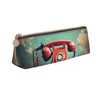 VPPUR England UK Retro London - Estuche pequeño con diseño de teléfono de Londres con soporte para bolígrafos con cremallera para herramientas de escritura, blanco, One Size