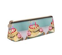 VPPUR Estuche para lápices con diseño de pastel grande con diseño de pastel grande, bolsa triangular con soporte para bolígrafos con cremallera para herramientas de escritura, blanco, One Size