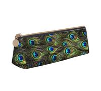 VPPUR Estuche pequeño con estampado de pavo real fresco, estuche triangular con soporte para bolígrafos con cremallera para herramientas de escritura, blanco, One Size