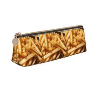 VPPUR Fast Food Print Daily - Estuche pequeño triangular con soporte para bolígrafos con cremallera para herramientas de escritura, blanco, One Size