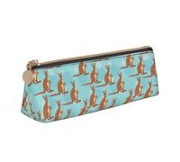 VPPUR Funny for Kangaroo Zoo Print Daily Small Pencil Case Triangle Pouch with Zipper Pen Holder for Writing Tools, blanco, One Size