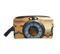 VPPUR Gears Clock Bronze Century Print - Bolsa de almacenamiento con cremallera de gran capacidad, organizador de cosméticos de viaje para artículos de tocador y maquillaje, Blanco, Talla única