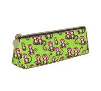 VPPUR Green Clever Monkey Print - Estuche para lápices pequeño con soporte para bolígrafos con cremallera para herramientas de escritura, blanco, One Size
