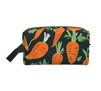 VPPUR Happy carrot - Bolsa de almacenamiento con cremallera de gran capacidad, organizador de cosméticos de viaje para artículos de tocador y maquillaje, Blanco, Talla única