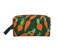 VPPUR Happy carrot Print - Bolsa de almacenamiento con cremallera de gran capacidad, organizador de cosméticos de viaje para artículos de tocador y maquillaje, Blanco, Talla única