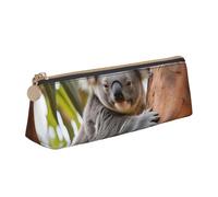 VPPUR Hugging Tree Koala 1 - Estuche para lápices (tamaño pequeño), diseño de koala, estuche triangular con cremallera para herramientas de escritura, blanco, One Size