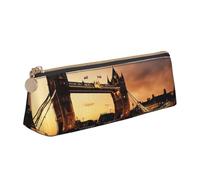 VPPUR I Love London - Estuche pequeño para lápices con diseño de triángulo con cremallera para herramientas de escritura, blanco, One Size