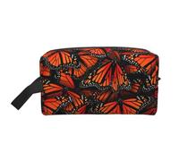 VPPUR Monarch Butterflies - Bolsa de almacenamiento con cremallera de gran capacidad, organizador de cosméticos de viaje para artículos de tocador y maquillaje, Blanco, Talla única