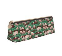 VPPUR Pigs in Farm - Estuche pequeño para lápices con diseño de granja con soporte para bolígrafos con cremallera para herramientas de escritura, blanco, One Size