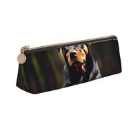 VPPUR rottweiler - Estuche pequeño para lápices con diseño de triángulo con cremallera para herramientas de escritura, blanco, One Size