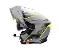 VPR RSV171 Bluetooth Flip up Motorcycle Helmet with Drop-Down Sun Visor Motorbike Crash Helmets ECE 22.06 & Gold Approved Adult Racing Touring Cruising Bike Wear