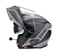 VPR RSV171 Bluetooth Flip up Motorcycle Helmet with Drop-Down Sun Visor Motorbike Crash Helmets ECE 22.06 & Gold Approved Adult Racing Touring Cruising Bike Wear