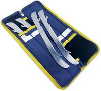 VPRO Bolsa de cuchillas para patines de hielo, color azul marino con borde amarillo, protección profesional de la hoja