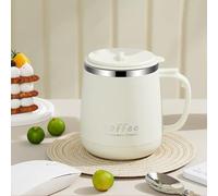 VPRO Taza de café de 16 oz - Taza de café y té de acero inoxidable con aislamiento al vacío de doble pared con mango antideslizante y tapa de módulo deslizante y gran volumen (blanco)