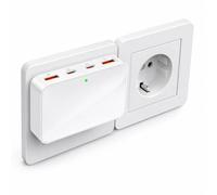 VPSUN Conector USB C para cargador, conector plano PD65W + USB-A 15 W | Estación de carga múltiple USB con 4 puertos, cargador rápido USB C para ordenador portátil, MacBook, iPhone, Samsung