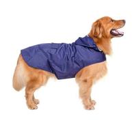 VPVCKMVTVZ Chubasquero Grande for Cara de Perro, Impermeable, de poliéster, Reflectante de Seguridad, Chaqueta de Lluvia a Rayas for Golden Retriever, Labrador, Husky, S-6XL(Blue,5XL)