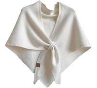 VPVMUKLRDK Women's Solid Color Scarf, Casual Soft Comfortable Pashmina Knitted Sweater Shawl, Women's Knitted Triangle Shawl, Fashion Scarf for Daily Wear (White)