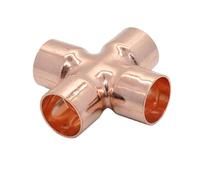 VPWJWFKOVI 1/4 3/8 1/2 15 16 22 28 35-108 mm Copper End Feed Solder Cross 4 Way Weld Scoket Pipe Fitting Connector Coupler Air Conditioner(54mm) VPWJWFKOVI