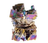 VPWJWFKOVI Bismuth Ore Crystal Decor - Stunning Rainbow Geometric Structure, 1-1.3kg, Home & Office