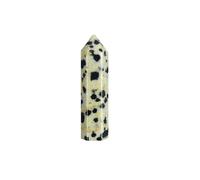 VPWJWFKOVI Dalmatian Jasper Crystal Wand Hexagonal Point, Polished Beige and Black Gemstone Tower, 33×8mm, 5g, for, Home Décor