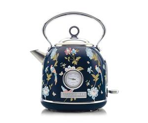 VQ Laura Ashley Tetera Electrica Elveden Navy - Hervidor de Agua de 1.7 Litros de Gran Capacidad 2,2 KW de Ebullición Rápida con Protección Contra Sobrecalentamiento e Indicador de Temperatur