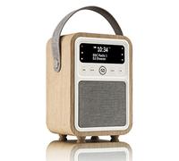 VQ Monty Radio Digital Dab+/Dab con Bluetooth, FM y Función de Radio-Despertador - Alimentada por Corriente y Batería Radio Portatil con Antena, Clavija para Auriculares y Puerto Usb - Roble