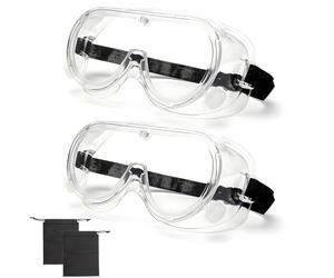 VQBKHO 2Pzs Gafas de Seguridad Antivaho para Trabajo, Gafas Protectoras Transparentes contra Polvo y Salpicaduras Compatibles con Gafas Graduadas para Laboratorio Construcción y Deporte