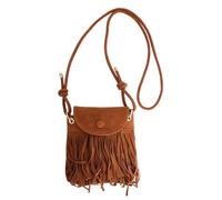 VQBKHO Bolso de Mujer con Flecos Estilo Boho,Bandolera Vintage Años 70 de Gamuza Suave Bolso De Ante con Flecos Y Borlas Bolso Hippie Marrón para Festival Fiesta Viajes Look Retro
