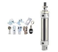 VQRINWIEL Mini Cilindro neumático MA25 de Acero Inoxidable de Doble Efecto, Carrera de 250/300/350 mm, 1 Unidad(MA25X350,Cylinder and CS1-U)