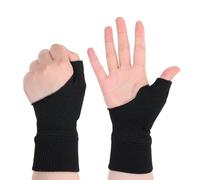 VQUNBG 2 Piezas Muñequera Pulgar, Guantes De Compresión Artritis, Guantes Sin Dedos con Gel para Dolor y Lesiones en el Túnel Carpiano (Negro,S)