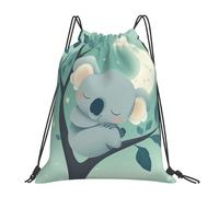 VQUVQV Bolsa con cordón para niños y adultos, mochila deportiva ligera e impermeable para natación, playa, viajes, Koala de dibujos animados durmiendo en un árbol