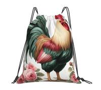 VQUVQV Bolsa con cordón para niños y adultos, mochila deportiva ligera e impermeable para natación, playa, viajes, Un hermoso gallo
