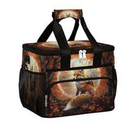 VQUVQV Bolsa de almuerzo grande para mujeres y hombres, Fox in The Autumn Forest, portátil, aislada, a prueba de fugas, para adultos, bolsa térmica para trabajo, picnic, viajes