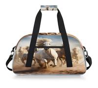 VQUVQV Bolsa de deporte para gimnasio, resistente al agua, bolsa de viaje de fin de semana, bolsas de noche para niños y niñas, Caballos corriendo en polvo