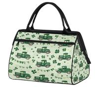 VQUVQV Bolsa de viaje impermeable para deportes, gimnasio, fin de semana, para hombres y mujeres, Green Truck Clover Festival Pattern