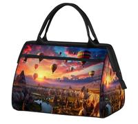 VQUVQV Bolsa de viaje impermeable para deportes, gimnasio, fin de semana, para hombres y mujeres, Hot Air Balloons Valley