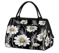 VQUVQV Bolsa de viaje impermeable para deportes, gimnasio, fin de semana, para hombres y mujeres, Margarita negra