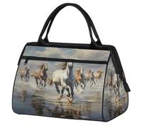 VQUVQV Bolsa de viaje impermeable para deportes, gimnasio, fin de semana, para hombres y mujeres, Pintura artística Caballo corriendo