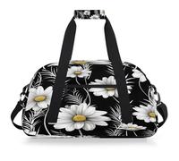 VQUVQV Bolsa de viaje para hombre y mujer, resistente al agua, para deportes, gimnasio, fin de semana, para la noche, Margarita negra