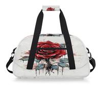 VQUVQV Bolsa de viaje para hombre y mujer, resistente al agua, para deportes, gimnasio, fin de semana, para la noche, Red Rose Splashes of Ink