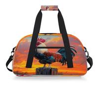 VQUVQV Bolsa de viaje para hombre y mujer, resistente al agua, para deportes, gimnasio, fin de semana, para la noche, Rooster in the Sunset