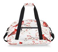 VQUVQV Bolsa de viaje para hombre y mujer, resistente al agua, para deportes, gimnasio, fin de semana, para la noche, Acuarela pájaro rojo en una rama