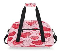 VQUVQV Bolsa de viaje para hombre y mujer, resistente al agua, para deportes, gimnasio, fin de semana, para la noche, Red Heart Swirl