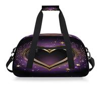 VQUVQV Bolsa de viaje para hombre y mujer, resistente al agua, para deportes, gimnasio, fin de semana, para la noche, Corazones negros y morados