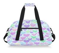 VQUVQV Bolsa de viaje para hombre y mujer, resistente al agua, para deportes, gimnasio, fin de semana, para la noche, Corazones morados, verdes, ros