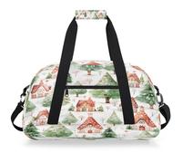 VQUVQV Bolsa de viaje para hombre y mujer, resistente al agua, para deportes, gimnasio, fin de semana, para la noche, Xmax Green Trees and House