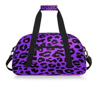 VQUVQV Bolsa de viaje para hombre y mujer, resistente al agua, para deportes, gimnasio, fin de semana, para la noche, leopardo - morado