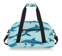 VQUVQV Bolsa de viaje para hombre y mujer, resistente al agua, para deportes, gimnasio, fin de semana, para la noche, Animales marinos de delfines de dibujos animados