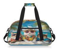 VQUVQV Bolsa de viaje para hombre y mujer, resistente al agua, para deportes, gimnasio, fin de semana, para la noche, Three Cute Cats Beach