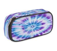 VQUVQV Estuche para lápices de gran capacidad, con cremallera, organizador de artículos de papelería, Tinte anudado azul y morado, Organizador de bolsas